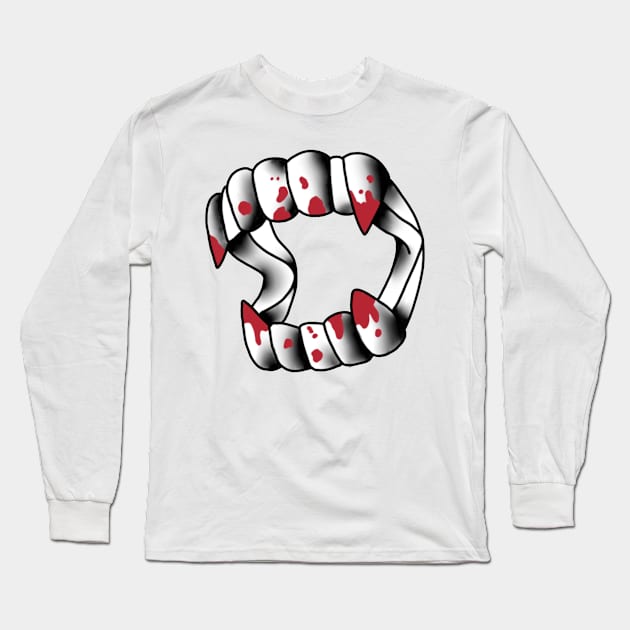 Vampire Teeth Long Sleeve T-Shirt by s-ocean